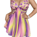 Shinyyep Colorful embroidered patchwork backless dress