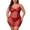 Shinyyep Heart-shaped lace mesh seductive sleepwear set