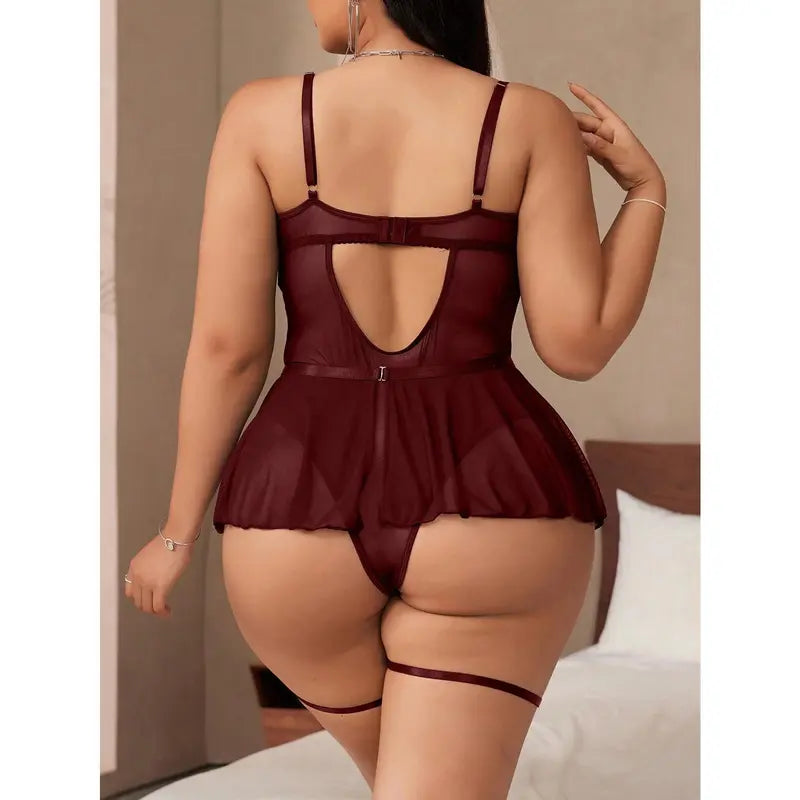 Shinyyep Women's Plus Size Teddy Lingerie Sets