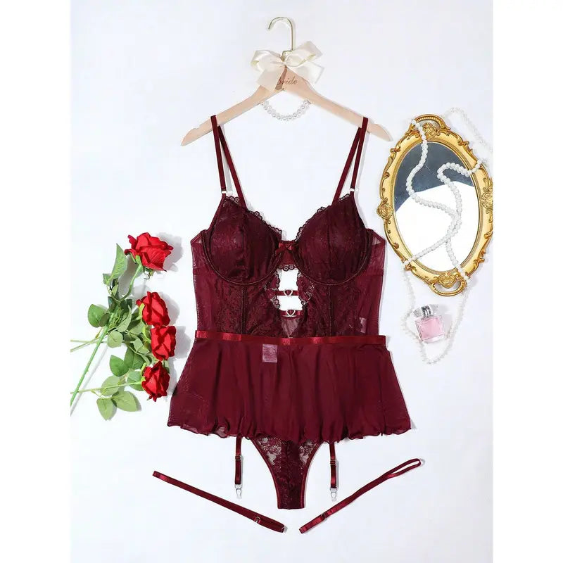 Shinyyep Women's Plus Size Teddy Lingerie Sets