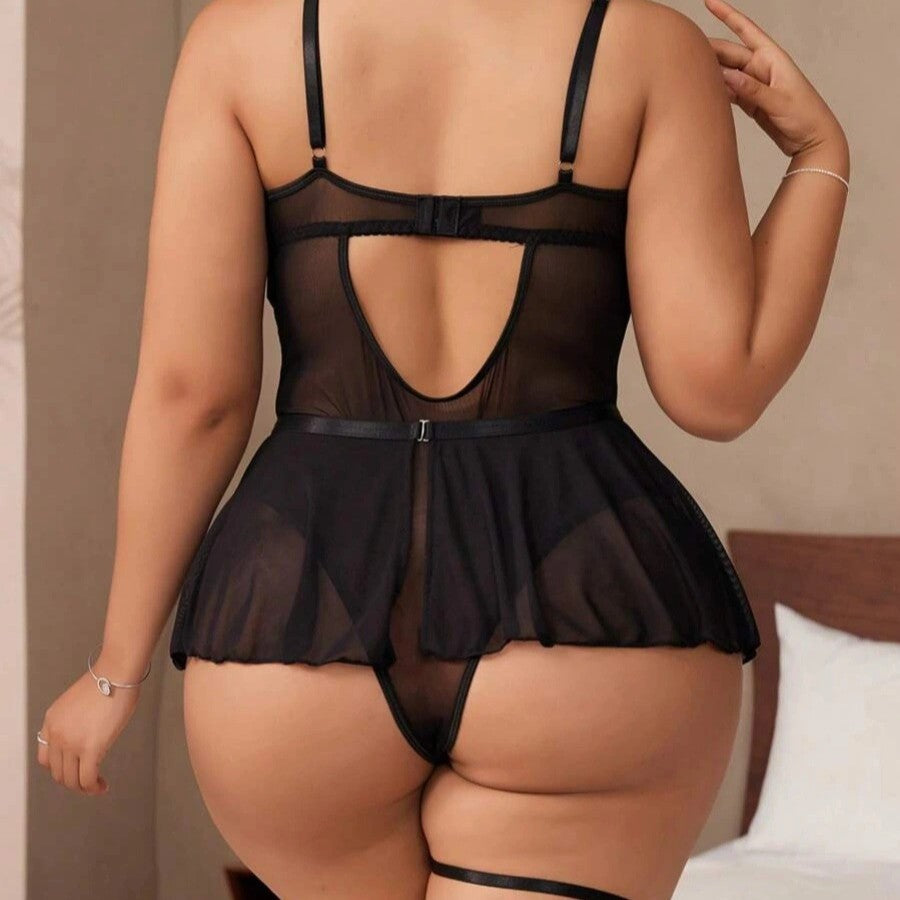 Shinyyep Women's Plus Size Teddy Lingerie Sets