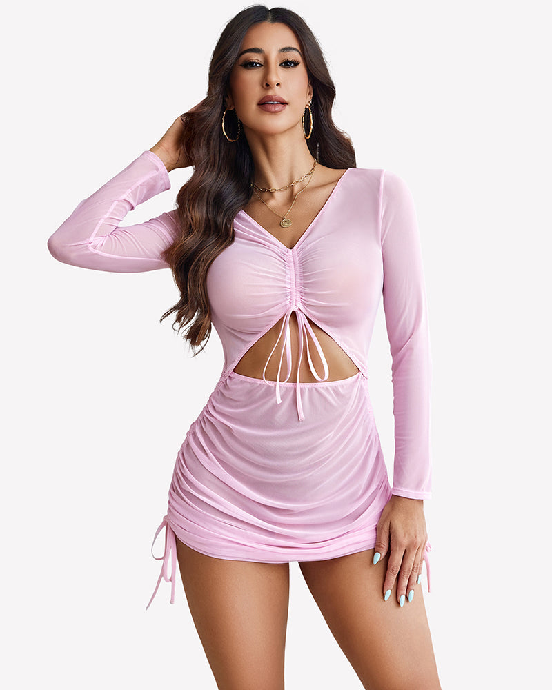 Sheer Mesh Swimsuit Cover Up Beach Dress