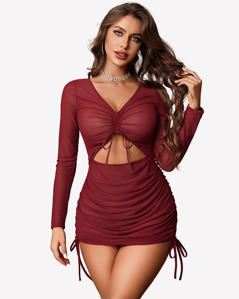 Sheer Mesh Swimsuit Cover Up Beach Dress